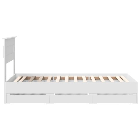 VidaXL Ramka łóżka z szufladą Biały 75 x 190 cm Drewno inżynieryjne