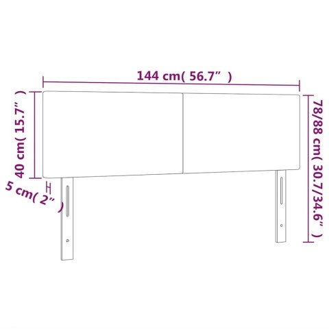 ZAGŁÓWEK DO ŁÓŻKA Z LED CIEMNOZIELONY 144X5X78/88CM AKSAMIT