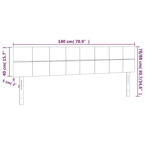 ZAGŁÓWEK DO ŁÓŻKA Z LED CIEMNOZIELONY 180X5X78/88CM AKSAMIT