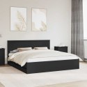 VidaXL Ramka łóżka z szufladą Czarny 180 x 200 cm Drewno inżynieryjne