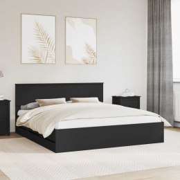 VidaXL Ramka łóżka z szufladą Czarny 180 x 200 cm Drewno inżynieryjne