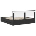 VidaXL Ramka łóżka z szufladą Czarny 180 x 200 cm Drewno inżynieryjne