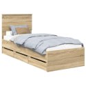 VidaXL Ramka łóżka Dąb Sonoma 75 x 190 cm Drewno inżynieryjne