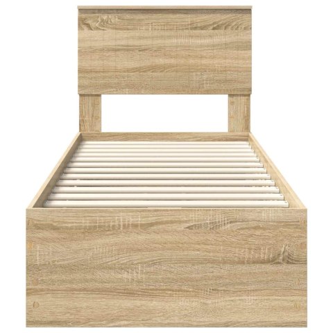 VidaXL Ramka łóżka Dąb Sonoma 75 x 190 cm Drewno inżynieryjne