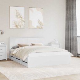VidaXL Ramka łóżka z szufladą Biały 160 x 200 cm Drewno inżynieryjne