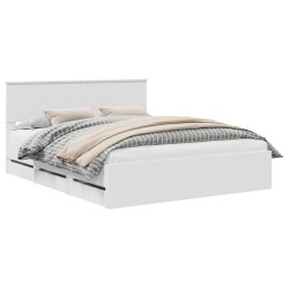 VidaXL Ramka łóżka z szufladą Biały 160 x 200 cm Drewno inżynieryjne