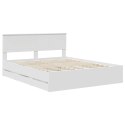 VidaXL Ramka łóżka z szufladą Biały 160 x 200 cm Drewno inżynieryjne