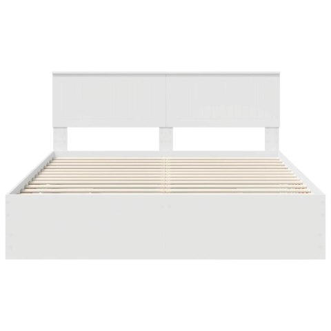 VidaXL Ramka łóżka z szufladą Biały 160 x 200 cm Drewno inżynieryjne