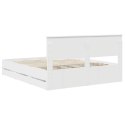 VidaXL Ramka łóżka z szufladą Biały 160 x 200 cm Drewno inżynieryjne