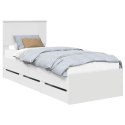 VidaXL Ramka łóżka z szufladą Biały 75 x 190 cm Drewno inżynieryjne