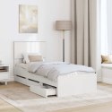 VidaXL Ramka łóżka z szufladą Biały 75 x 190 cm Drewno inżynieryjne
