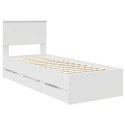 VidaXL Ramka łóżka z szufladą Biały 75 x 190 cm Drewno inżynieryjne