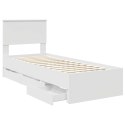VidaXL Ramka łóżka z szufladą Biały 75 x 190 cm Drewno inżynieryjne
