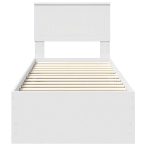 VidaXL Ramka łóżka z szufladą Biały 75 x 190 cm Drewno inżynieryjne