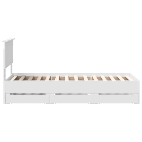 VidaXL Ramka łóżka z szufladą Biały 75 x 190 cm Drewno inżynieryjne