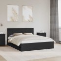 VidaXL Ramka łóżka z szufladą Czarny 160 x 200 cm Drewno inżynieryjne