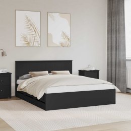VidaXL Ramka łóżka z szufladą Czarny 160 x 200 cm Drewno inżynieryjne