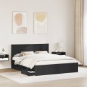 VidaXL Ramka łóżka z szufladą Czarny 160 x 200 cm Drewno inżynieryjne