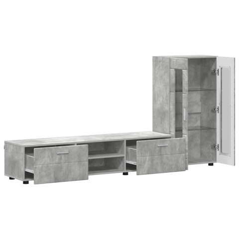 VidaXL Zestaw szafek RTV Betonowy szary Materiał drewnopochodny