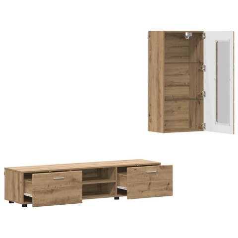 VidaXL Zestaw szafek RTV Dąb rzemieślniczy Materiał drewnopochodny