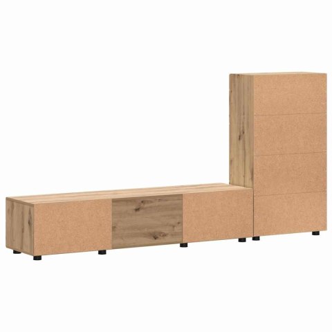 VidaXL Zestaw szafek RTV Dąb rzemieślniczy Materiał drewnopochodny