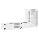 VidaXL Zestaw szafek RTV Wysoki połysk biały Materiał drewnopochodny