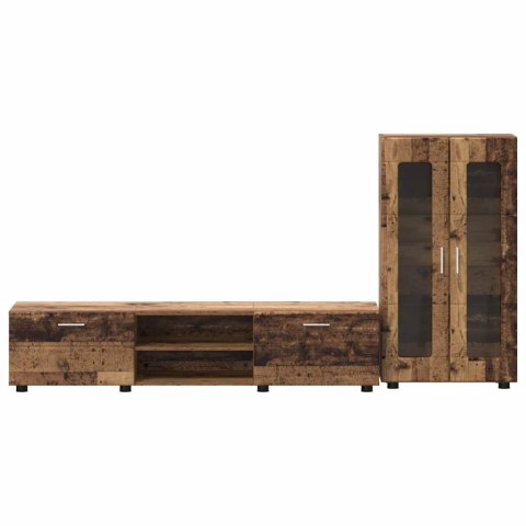 ZESTAW SZAFEK RTV Z PÓŁKĄ STARE DREWNO