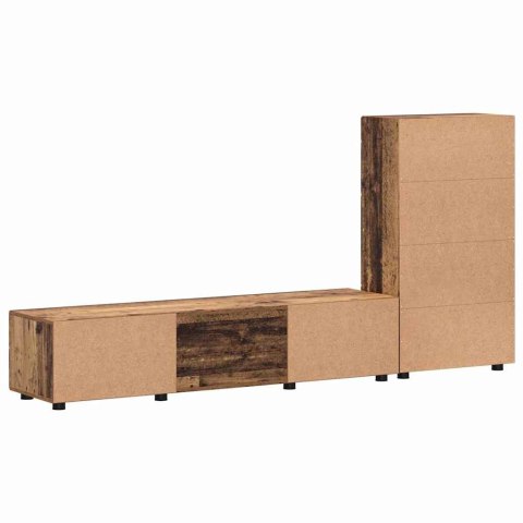 ZESTAW SZAFEK RTV Z PÓŁKĄ STARE DREWNO