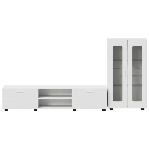 VidaXL Zestaw szafek RTV z szufladą Biały Materiał drewnopochodny