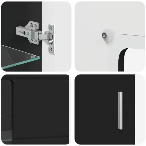 VidaXL Zestaw szafek RTV z szufladą Czarny Materiał drewnopochodny