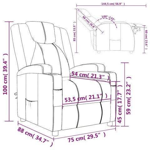 FOTEL ROZKŁADANY BRĄZOWY SZTUCZNA SKÓRA