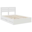 VidaXL Ramka łóżka z szufladą Biały 160 x 200 cm Drewno inżynieryjne