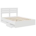 VidaXL Ramka łóżka z szufladą Biały 160 x 200 cm Drewno inżynieryjne