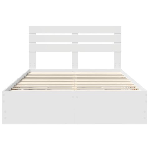 VidaXL Ramka łóżka z szufladą Biały 160 x 200 cm Drewno inżynieryjne