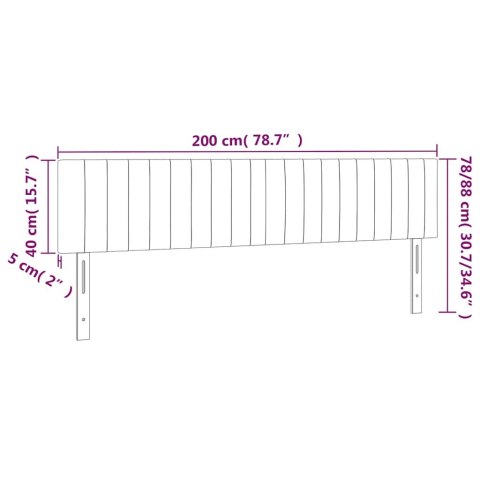ZAGŁÓWEK DO ŁÓŻKA Z LED CIEMNOZIELONY 200X5X78/88CM AKSAMIT