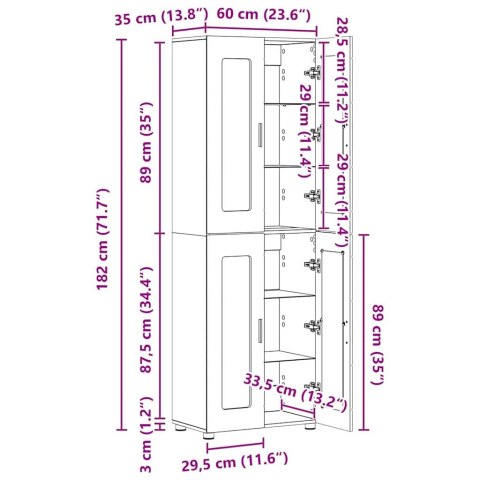 SZAFKA STARE DREWNO 60X35X182CM