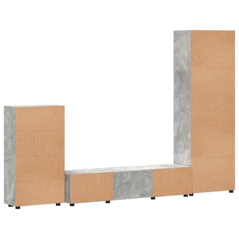 ZESTAW SZAFEK RTV BETONOWY SZARY