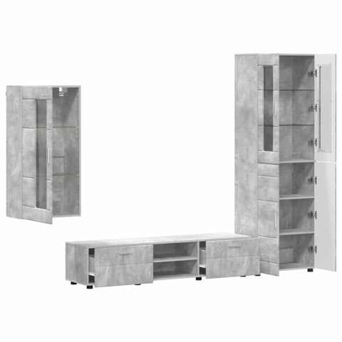 ZESTAW SZAFEK RTV BETONOWY SZARY