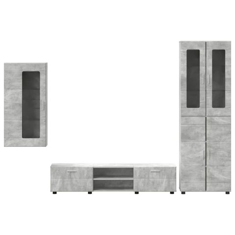 ZESTAW SZAFEK RTV BETONOWY SZARY