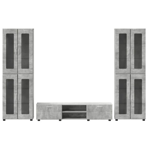 ZESTAW SZAFEK RTV BETONOWY SZARY