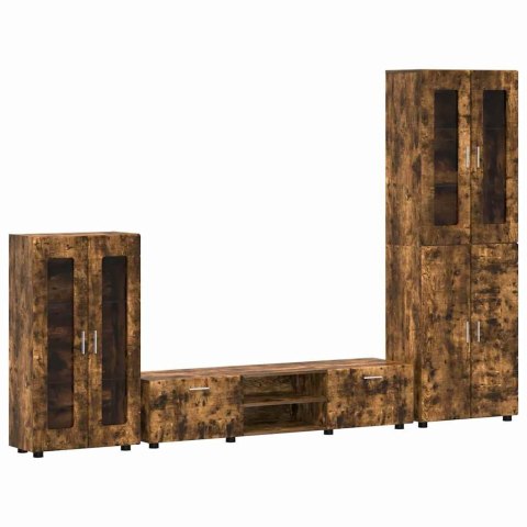 ZESTAW SZAFEK RTV Z PÓŁKĄ DĄB WĘDZONY