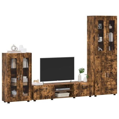 ZESTAW SZAFEK RTV Z PÓŁKĄ DĄB WĘDZONY