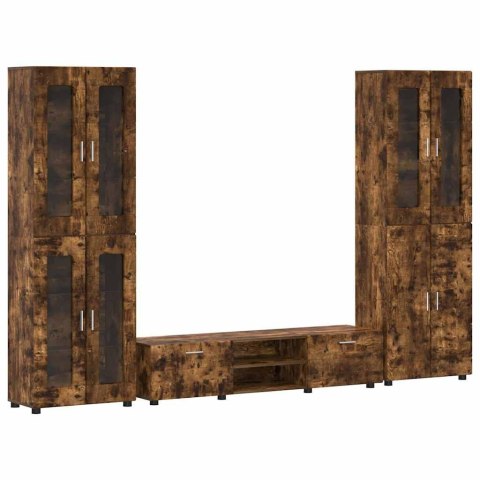 ZESTAW SZAFEK RTV Z PÓŁKĄ DĄB WĘDZONY