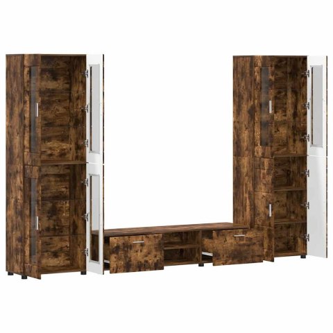 ZESTAW SZAFEK RTV Z PÓŁKĄ DĄB WĘDZONY