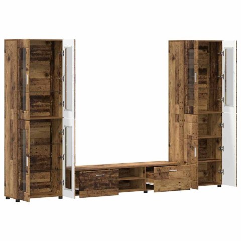 ZESTAW SZAFEK RTV Z PÓŁKĄ STARE DREWNO