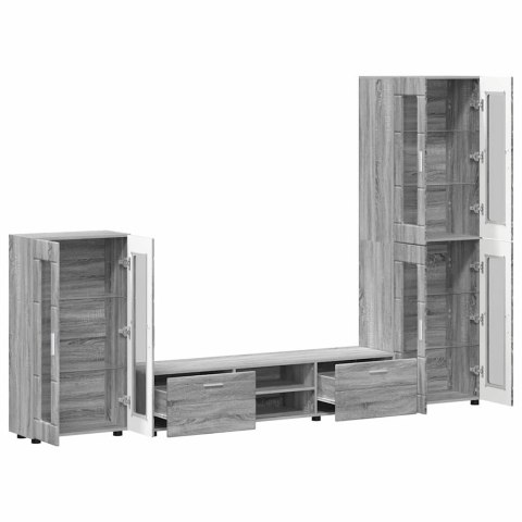 ZESTAW SZAFEK RTV Z PÓŁKĄ SZARY SONOMA