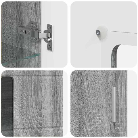 ZESTAW SZAFEK RTV Z PÓŁKĄ SZARY SONOMA