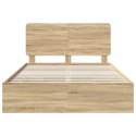 RAMA ŁÓŻKA DĄB SONOMA 160X200CM DREWNO INŻYNIERYJNE