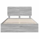 RAMA ŁÓŻKA SZARY SONOMA 160X200CM DREWNO INŻYNIERYJNE