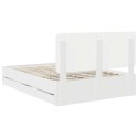 RAMA ŁÓŻKA Z SZUFLADĄ BIAŁY 150X200CM DREWNO INŻYNIERYJNE